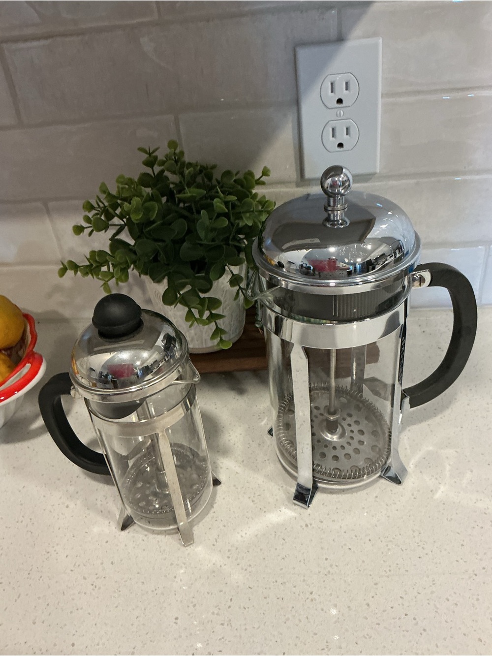 Bonjour Monet French Press Coffee Makers. Includes Full Size and Mini Size